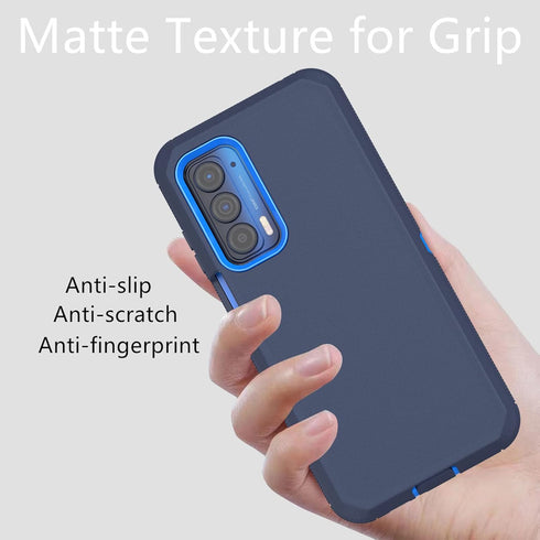 for Motorola Moto Edge 2021 Case, Moto Edge 5G UW Case, Heavy Duty Defender Case Dustproof Shockproof Protection 3 in 1 Rugged Phone Cover for Mot...