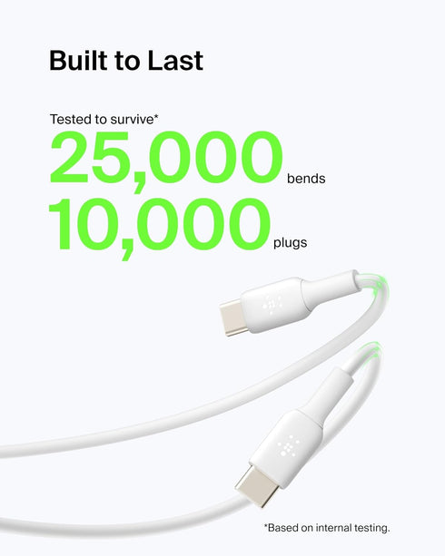 Belkin BoostCharge USB-C Cable (6.6ft/2M), USB-C to USB-A Cable, USB Type-C Cable for iPhone 15 Series, Samsung Galaxy S24, S23, Note20, Pixel 8, ...