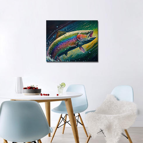 TUMOVO DIY Paint by Numbers Fish Paint by Number for Adults Paint by Number Kits on Canvas Colorful Animals Oil Hand Painting with Brushes and Acr...