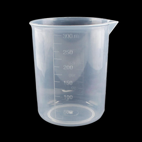 250ml-300ml Plastic Graduated Beaker (1 Pack), Transparent PP Measuring Cup Mixing Cup for Kitchen Lab...