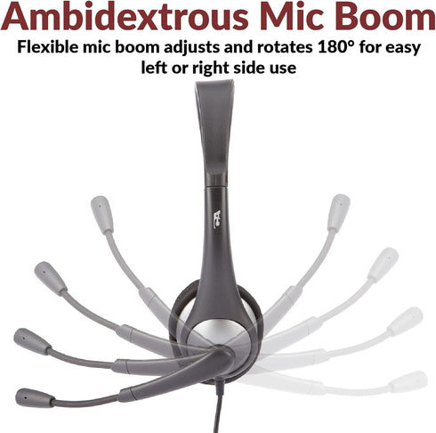 Cyber Acoustics Stereo Headset (AC-204), 3.5mm Stereo & Y-Adapter, Home, K12 School Classroom and Education......