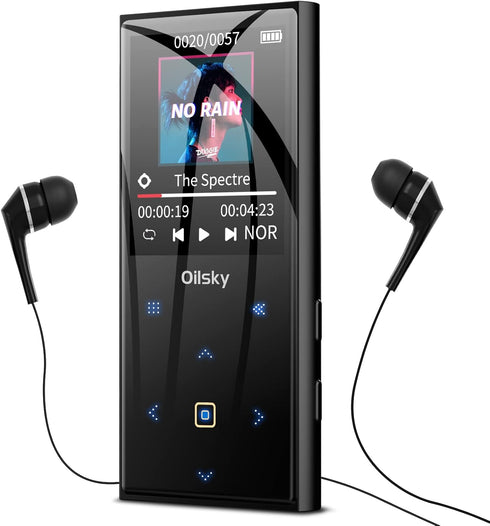 32GB MP3 Player with Bluetooth 5.0, Portable Lossless Sound Music Player for Kids with FM Radio, Speaker, Voice Recorder, Touch Buttons, Supports ...