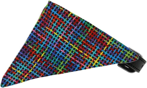Mirage Pet Products Rainbow Party Plaid Bandana Pet Collar, Size 12, Black...