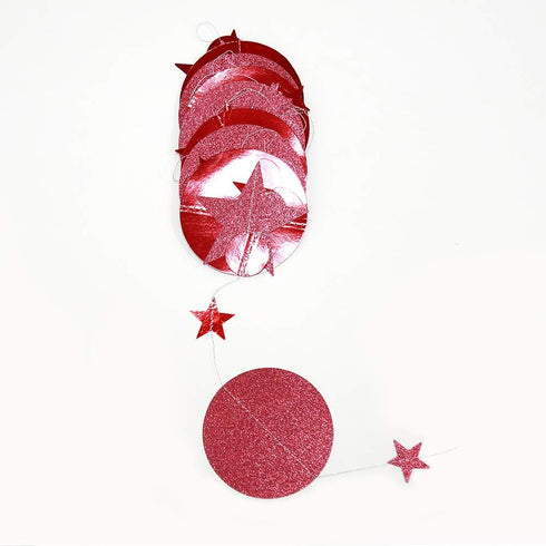 Decor365 Twinkle Star Garland Glitter Red Party Decorations Star Banner Ceiling Hanging Streamer Backdrop for Birthday Valentine’s Day Christmas L...
