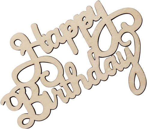 30Pcs Mini Birthday Wood Crafts DIY Cutout Wooden Slices Embellishments Unfinished Wood Ornaments Home Happy Birthday Decorations, 1.8x1.3 in...