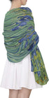 AUUXVA Women Silk Scarf Lightweight Long Soft Chiffon Shawl Wrap Neck Scarves Muffler for Ladies Girls Men (Iris flower)...
