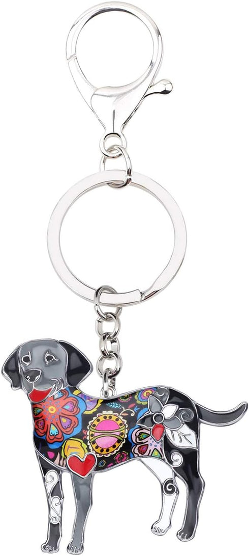 Cute Enamel Dog Keychain Keyring Pets Dog Keyrings for Women Purse Bag Accessories Charms...