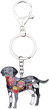 Cute Enamel Dog Keychain Keyring Pets Dog Keyrings for Women Purse Bag Accessories Charms...