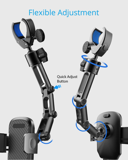Phone Holder Car, Rear View Mirror Phone Holder - Aluminum Alloy Mount Multi-Angle Adjustment Rotatable and Retractable Compatible with All 4-7 In...