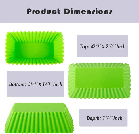 Webake Rectangular Jumbo Cupcake Liners, 4.3 Inch Silicone Baking Cups Reusable Muffin Cups Nonstick Mini Loaf Pan (Pack of 12)...