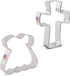 Religious Baptism/First Communion Cookie Cutters 2-Pc. Set Made in the USA by Ann Clark, Dress and Holy Cross...