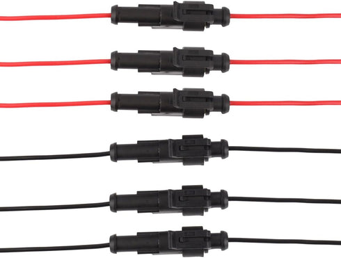 TOMALL 1 Pin Way 18 AWG Waterproof Connector for Electrical Quick Plug socket 1 Wire Pigtail 1.5mm Series (Pack of 6)...