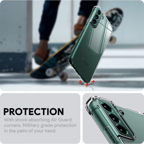 KIOMY Case for Samsung Galaxy S22 5G Shockproof Bumper Protective Cover with Airbags Corners Hybrid Design Hard PC Back with Flexible TPU Frame Cl...