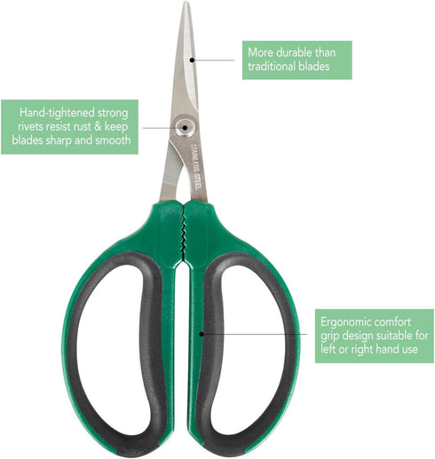 Bonsai Shears with 40mm Durable Stainless Steel Blades, Precise Trimming and Pruning, Garden Scissors Ideal in Flowers and Bonsai Trees...