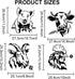 4pcs Pig Cow Goat Cock Stencil 11.8×11.8inch Large Farm Animals Stencil Reusable Windmill Flower Chicken Drawing Templates with Paint Brush for Fu...
