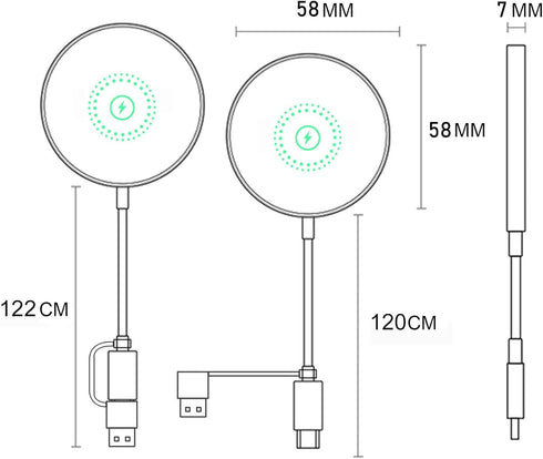 Magnetic Wireless Charger Compatible with Mag-Safe Charger, 15W Fast Charging Wireless Charger Pad for iPhone 15/14 Pro/Pro Max/Plus, 13/12 Pro/Pr...