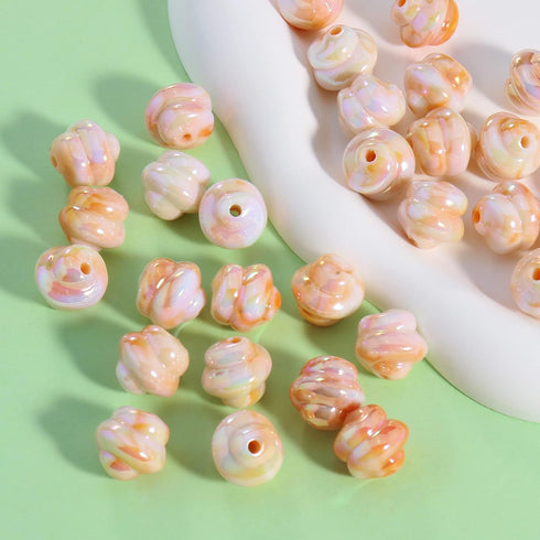 Firstmeet 30pcs Tiny Satin Luster ABS Beads Twisted Loose Spacer Beads for Jewelry Making Bracelets Earrings Necklaces DIY Crafts(DIY-1032-Light O...