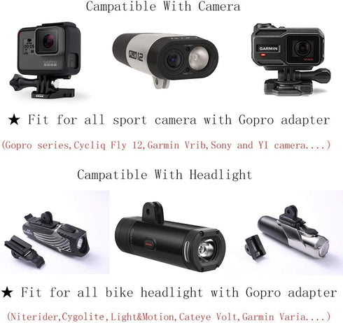 Bike Out Front Combo Mount for Garmin Edge Wahoo Elemnt&Bolt,Mini Bryton Rider Stages Dash Handlebar Universal Computer Mount for Gopro, Bicycle L...