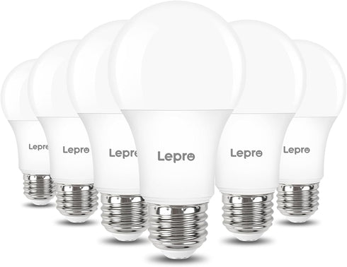 Lepro Dimmable LED Light Bulbs 60 Watt Equivalent, 9.5W 800LM Daylight White 5000K, A19 E26 Standard Medium Base, UL FCC Listed, 15000 Hour Lifeti...