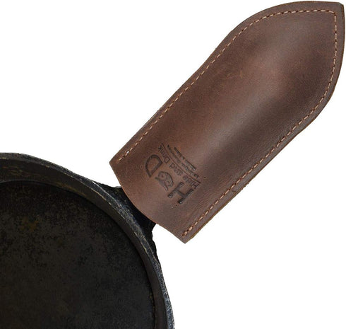 Hide & Drink, Cast Iron Hot Handle Cover (Small), Skillet Panhandle Grips, Frying Pan, Heat Protection, Kitchen Essentials, Full Grain Leather, Ha...