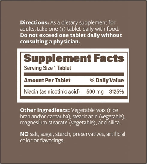 ENDUR-ACIN Niacin - Vitamin B3 Niacin 500mg Extended Release & Low-Flush, 100 Tablets - Supports Cholesterol Balance & Heart Health...