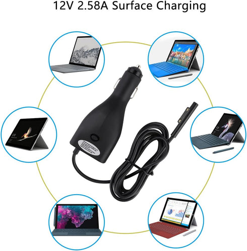 Surface Car Charger, 42W 12V 2.58A Power Supply for Microsoft Surface Pro 3/Pro 4/Pro 5/Pro 6, Surface Book, Surface Go, Surface Laptop with 5V 2....
