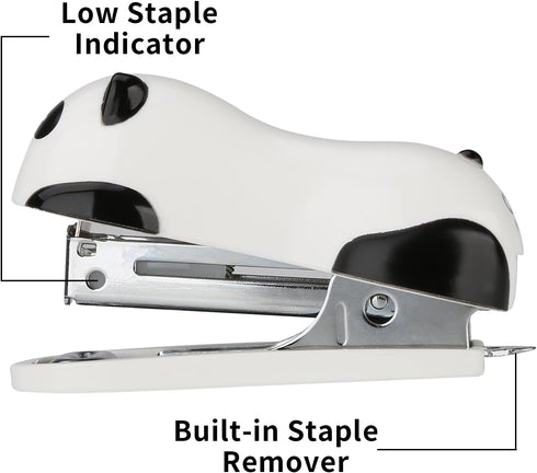 Cute Panda Mini Desktop Stapler, Home Stapler with 1000 Staples...