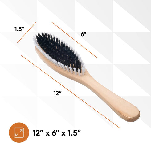 Clothes Brush Garment Brush Sturdy Bristles, Garment Lint Remover, Wool Suits, Lint Brush, Pet Hair Removel, Suede, Dust, Hat Brush Durable Wood H...