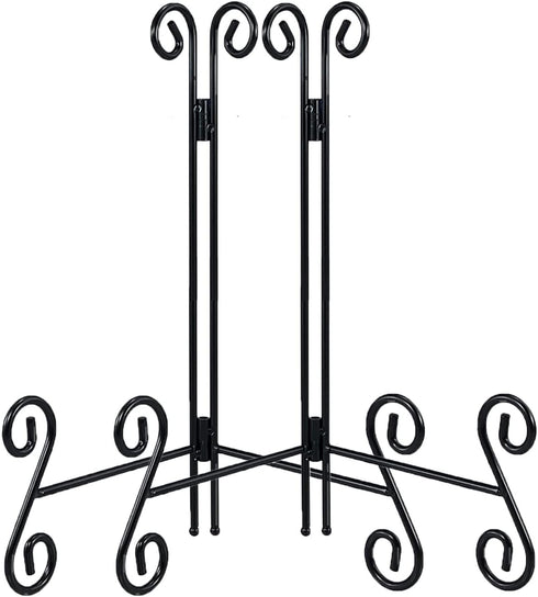 12 Inch Plate Stands for Display, 2Pack Black Iron Adjustable Easel Stand for Photo Picture Frame Plate Album and Home Decoration...