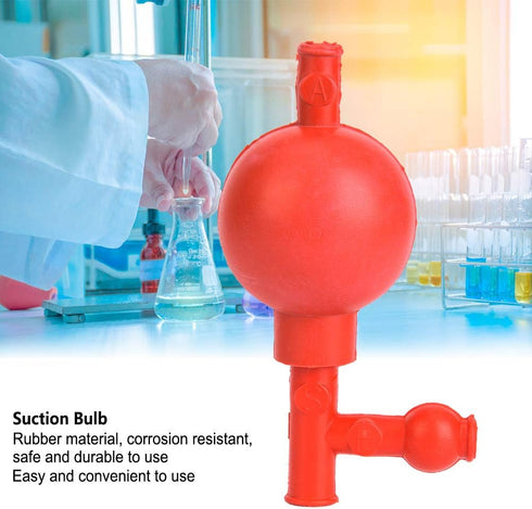 Hapivida Pipetting Ball, 3 Openings Lab Rubber Suction Bulb Quantitative Rubber Pipette Filler Lab Suction Ball for Industrial Mineral Agricultura...