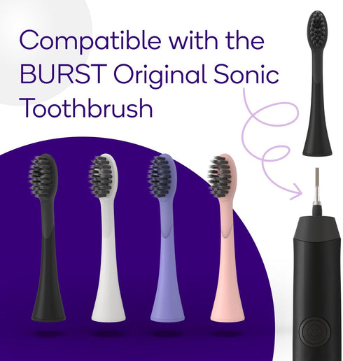 BURST Toothbrush Heads - Genuine BURST Electric Toothbrush Replacement Heads for BURST Original Sonic Toothbrush – Ultra Soft Bristles for Deep Cl...