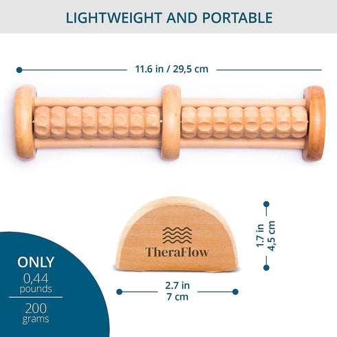 TheraFlow Small Dual Foot Massager for Plantar Fasciitis Relief - Foot Massager for Neuropathy, Foot Roller for Foot Pain Relief | Feet Massager f...
