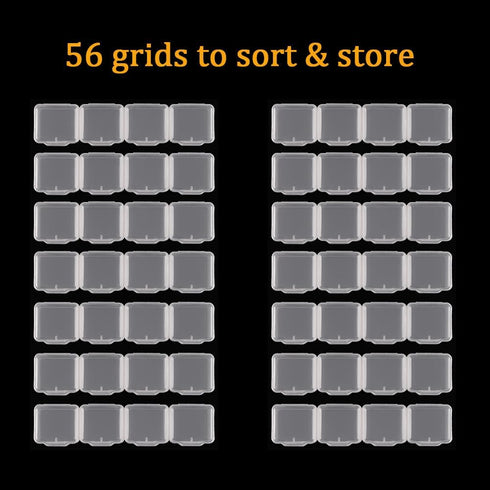 RJ-Sport 56 Grids Diamond Art Bead Organizer Box, Compact & Portable Clear Plastic Case for Jewelry & Gems Storage and Organizing...