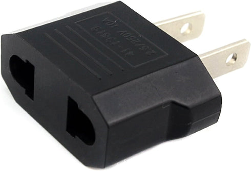 ANRANK E-U4113619AK European to USA American Outlet Plug Adapter (Black, 2-Pack)...
