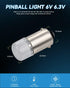Keiurot 755 Bulb Ge44 47 Bulb 756 1893 1895 1847 BA9S Led Bulb DC AC 6.3V 6V for Pinball Led Bulbs Pinball Machine Light Bulb Lamp White Pack of 1...