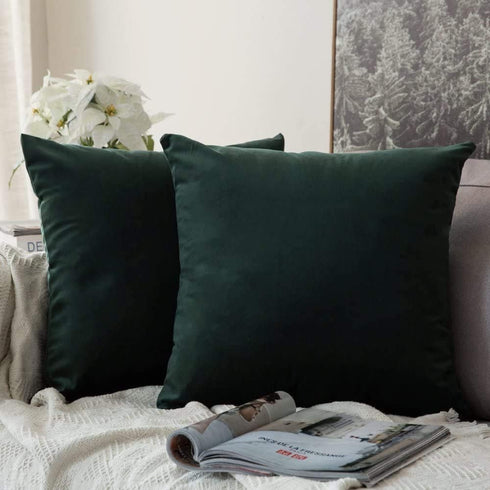 MIULEE Pack of 2 Velvet Soft Solid Decorative Square Throw Pillow Covers Set Christmas Cushion Case for Spring Sofa Bedroom Couch Car 18x18 Inch 4...