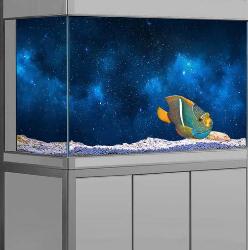 36X20IN Starry Aquarium Background, Art Starry Fish Tank Decorations Background, with 8 EVA Double-Sided Tape...