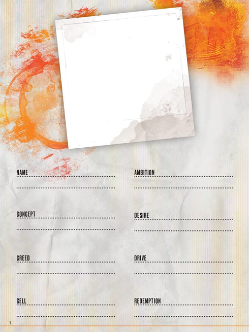 Renegade Game Studios Hunter: The Reckoning 5th Edition Roleplaying Game Expanded Character Sheet Journal...