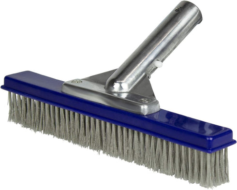 Poolmaster 20177 Aluminum-Back Swimming Pool Wall Brush with Stainless Steel Bristles, 10-Inch, Silver...