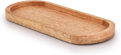 Samhita Mango Oval Wood Tray Set of 3 Perfect for Food Holder/BBQ, Serve Cheese, Sushi, Holiday Snacks, and More. (12" x 5" x 0.75")...