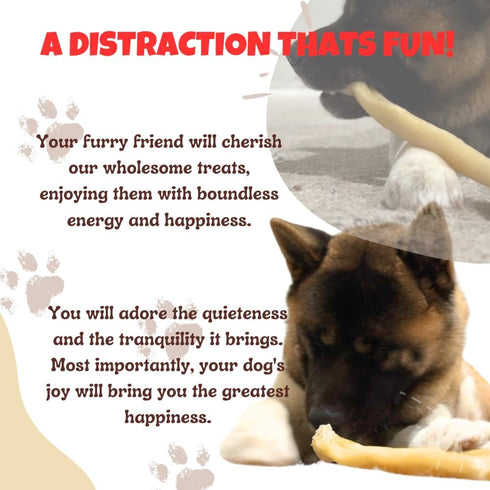 Amazing Dog Treats - Large Collagen Stick - (12 Inch - 4 Count) - Collagen Beef Cheek Rolls for Dogs - 100% Pure Collagen Sticks for Dogs - No Hid...
