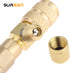 R410A R22 Valve Core Remover Installer Tool with Dual Size SAE 1/4 & 5/16 Port & Brass Adapter, Valve Core Removal Tool for R410 R32 R22 R12 R407 ...