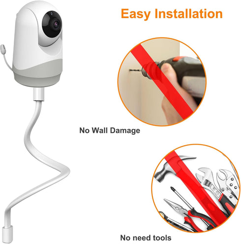 Baby Monitor Wall Mount, Baby Camera Mount, Versatile Flexible Clip Mount Easy to Install without Tools or Wall Damage, Compatible with VT302 and ...