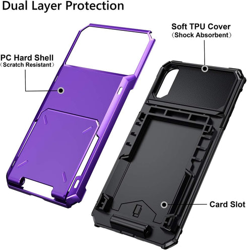 Vofolen Case for iPhone Xs Max Case Wallet ID Slot Credit Card Holder Scratch Resistant Dual Layer Protective Bumper Rugged TPU Rubber Armor Hard ...