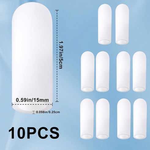ANCIRS 10pcs Gel Finger Support Protector Caps Gloves, Gel Finger Cots/Covers, Silicone Fingertips for Hands Cracking, Eczema Skin, Trigger Finger...