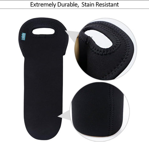 Wine Carrier, OFEILY Durable Neoprene Single Bottle Wine Tote Bag/Beer/Cans/champagne/Water or Drink Bottle Bag(1-Bottle, Black)...