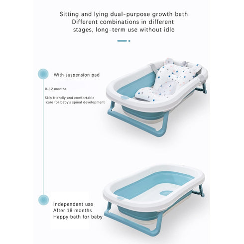 Baby Bath Cushion Pad Newborn Bathtub Mat Infant Bath Supporter Net Baby Bathtub Pillow Non-Slip Floating Bathing Tub Seat (White Star, 28cm*43cm*...