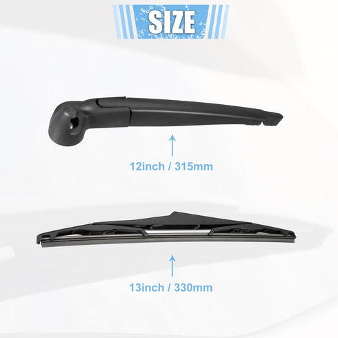 ACROPIX Rear Windshield Wiper Blade Arm Replacement Set OEM Quality Fit for Jeep Wrangler JK 2007-2018 - Pack of 2...