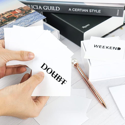 White Non Sticky Notes 3 x 3 Inch Note Memo Pads Blank Loose Paper with Acrylic White Stick Note Holder for Office, Home, School Supply (500 Sheet...