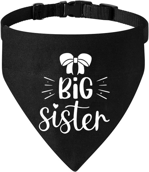Big Sister Dog Bandana Collar, Pregnancy Announcement Dog Bandana, Strong D-Ring for Easy Leash Attached Gender Reveal Dog Bandana, Adjustable Dog...